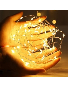 Luces navidad multicolor 50 led 5mt c/pila 2