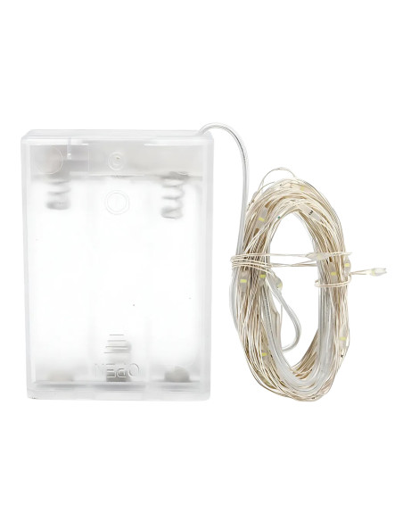 Luces navidad multicolor 100led 10mt c/pila