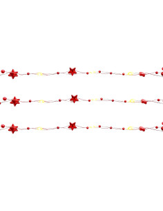 Luces navidad 20 led 2mt luz cálida c/pila estrellas rojas