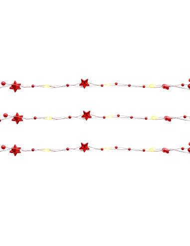 Luces navidad 20 led 2mt luz cálida c/pila estrellas rojas