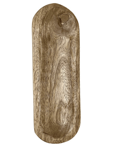 Bandeja madera 30x10,5x2 cafe oscuro ovalado