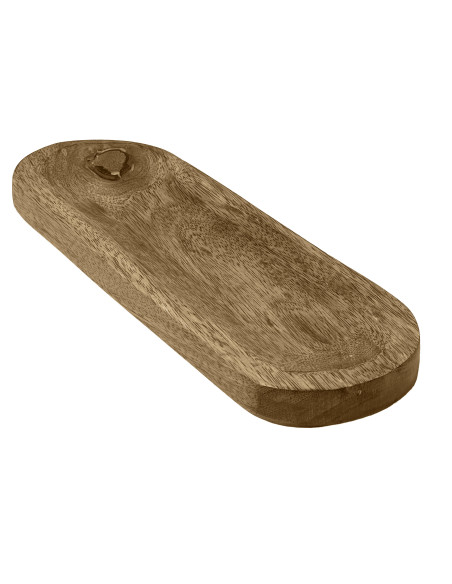 Bandeja madera 30x10,5x2 cafe oscuro ovalado