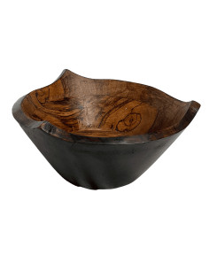 Bowl madera 18x18x7 negro ahumado