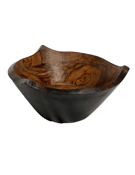 Bowl madera 18x18x7 negro ahumado