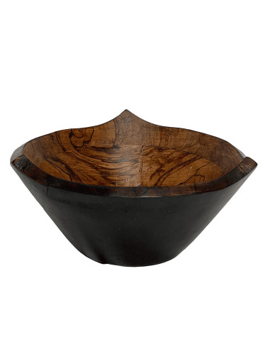 Bowl madera 18x18x7 negro ahumado