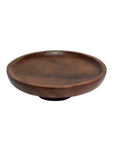 Bowl madera pedestal 28x28x8 oscuro