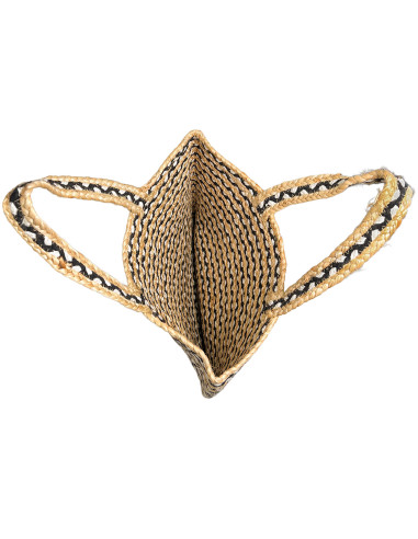 Bolso de Yute Blanco Negro 48x38cm - Elegante y Práctico