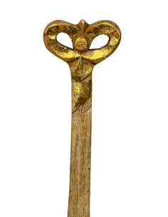 Cuchara madera con folio dorado 33cm 2