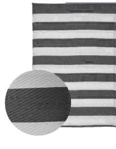Alfombra exterior PP 200x300cm rayas BN