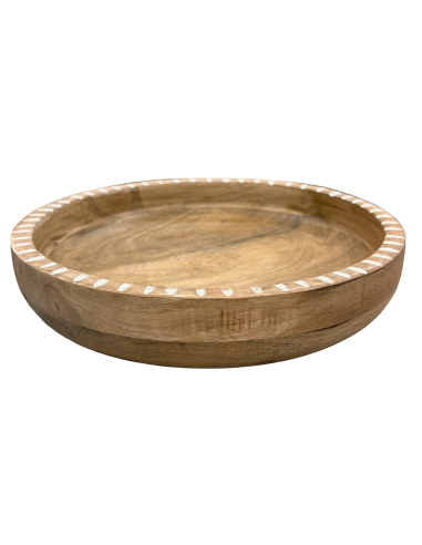 Bowl Decorativo de Madera 26x26x5cm - Diseño Minimalista