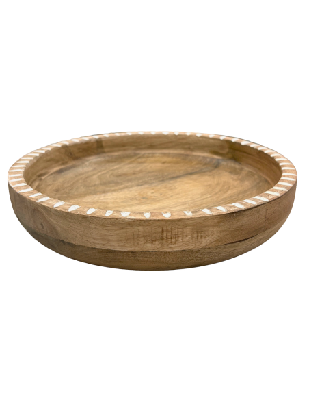 Bowl Decorativo de Madera 26x26x5cm - Diseño Minimalista
