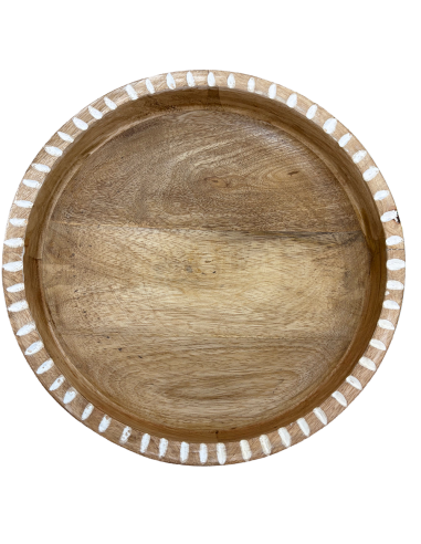 Bowl Decorativo de Madera 26x26x5cm - Diseño Minimalista