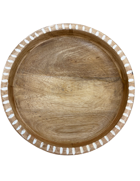Bowl Decorativo de Madera 26x26x5cm - Diseño Minimalista
