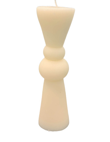 Vela Acanalada Beige 20cm - Decoración Elegante y Moderna