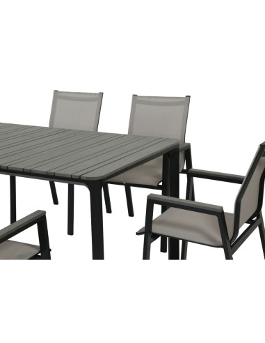 Juego Comedor Terraza 6 Sillas Ely Negro - Muebles Modernos