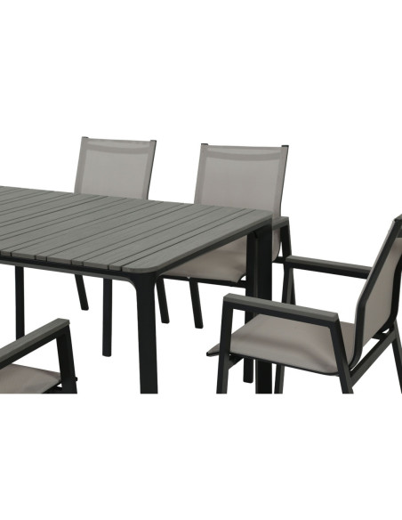 Juego Comedor Terraza 6 Sillas Ely Negro - Muebles Modernos