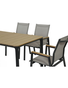 Juego comedor terraza 6 sillas Ely gris oscuro 2