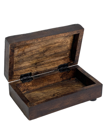 Caja de Madera Oscura 18x10x6cm - Organización Dormitorio