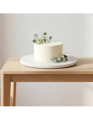 Porta Torta de Mármol 38 cm - Elegante Accesorio de Mesa