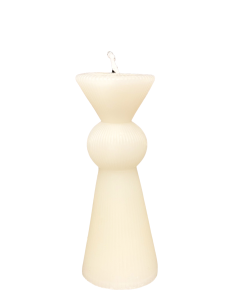 Vela Acanalada Blanca 13,5cm - Decoración Elegante para el Hogar