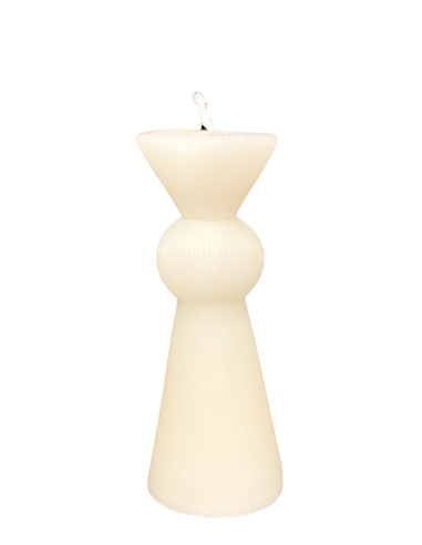 Vela Acanalada Blanca 13,5cm - Decoración Elegante para el Hogar