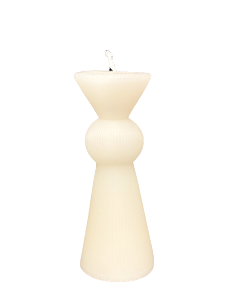 Vela Acanalada Blanca 13,5cm - Decoración Elegante para el Hogar