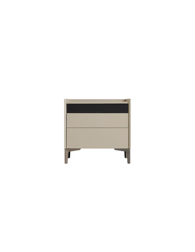 Velador 2 cajones Prisma gris claro