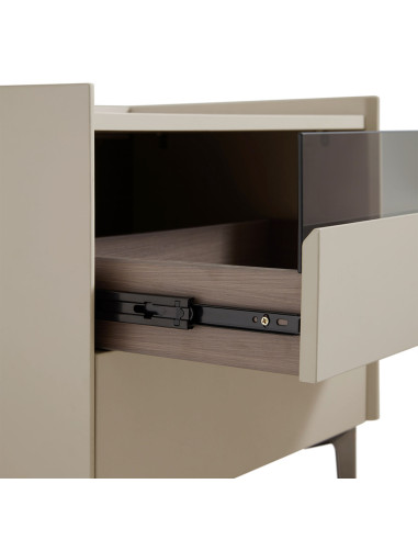 Velador 2 cajones Prisma gris claro