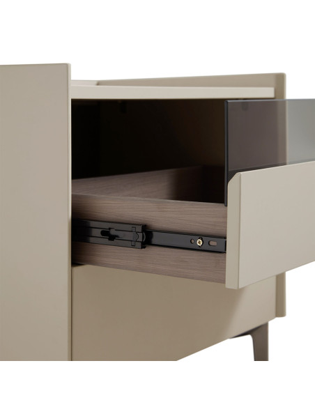 Velador 2 cajones Prisma gris claro