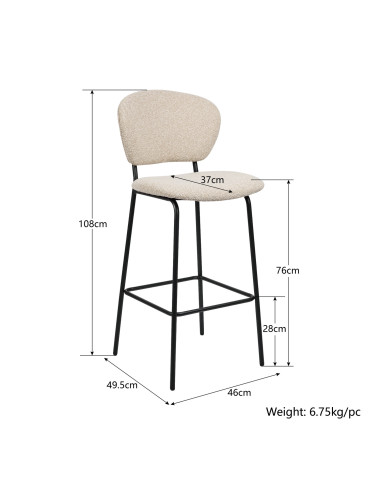 Silla bar Luanda beige