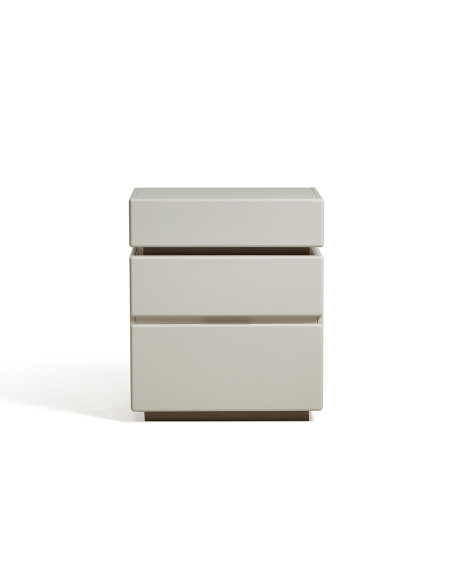 Velador 3 cajones Kanso gris claro