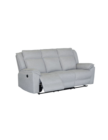 Sofá reclinable 3 cuerpos eléctrico Dublín gris oscuro