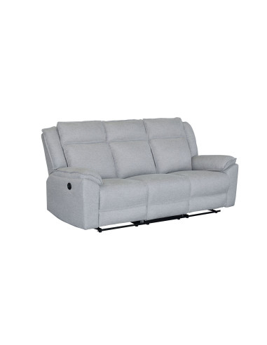 Sofá reclinable 3 cuerpos eléctrico Dublín gris oscuro
