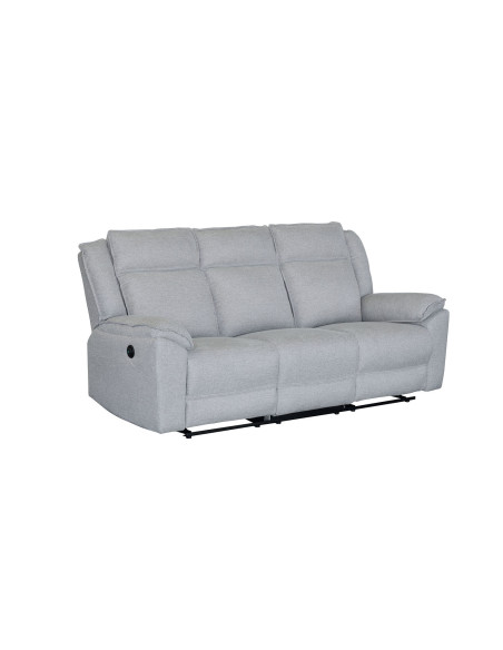 Sofá reclinable 3 cuerpos eléctrico Dublín gris oscuro