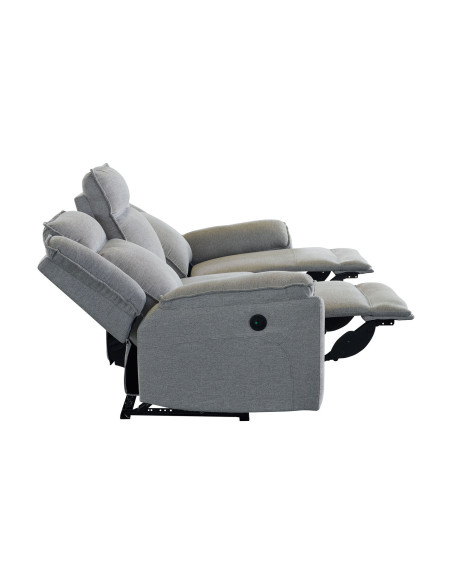 Sofá reclinable 3 cuerpos eléctrico Dublín gris oscuro