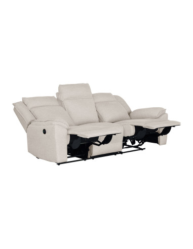 Sofá reclinable 3 cuerpos eléctrico Dublín beige