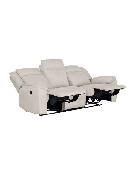 Sofá reclinable 3 cuerpos eléctrico Dublín beige