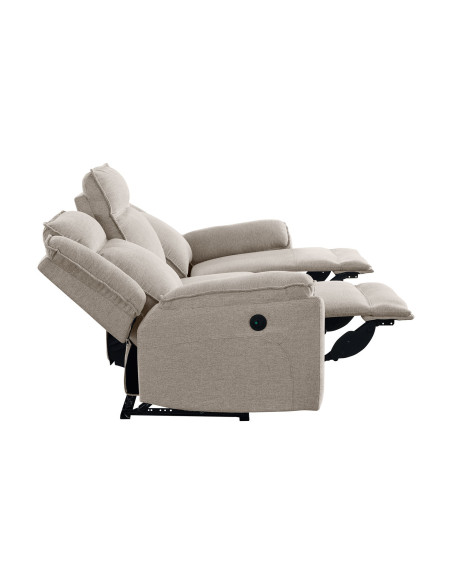 Sofá reclinable 3 cuerpos eléctrico Dublín beige