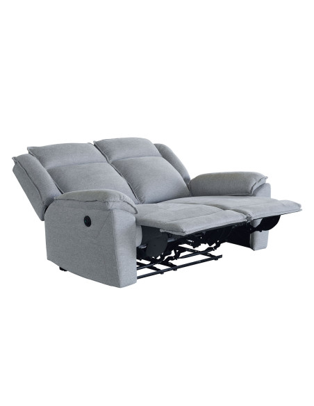 Sofa reclinable 2 cuerpos eléctrico Dublín gris oscuro