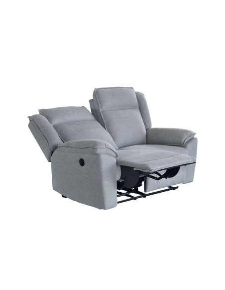 Sofa reclinable 2 cuerpos eléctrico Dublín gris oscuro