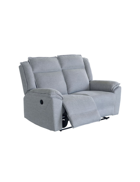 Sofa reclinable 2 cuerpos eléctrico Dublín gris oscuro