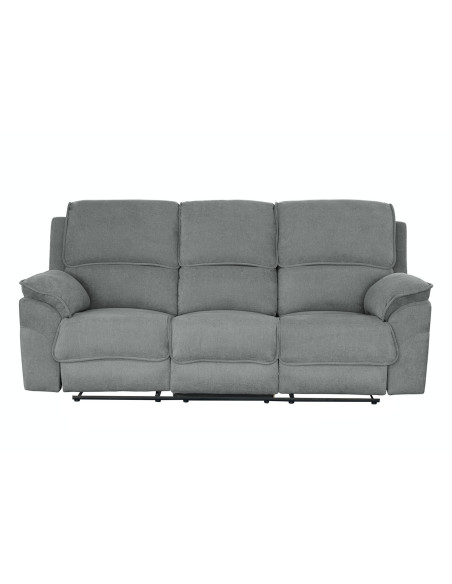 Sofá reclinable 3 cuerpos Oporto gris oscuro