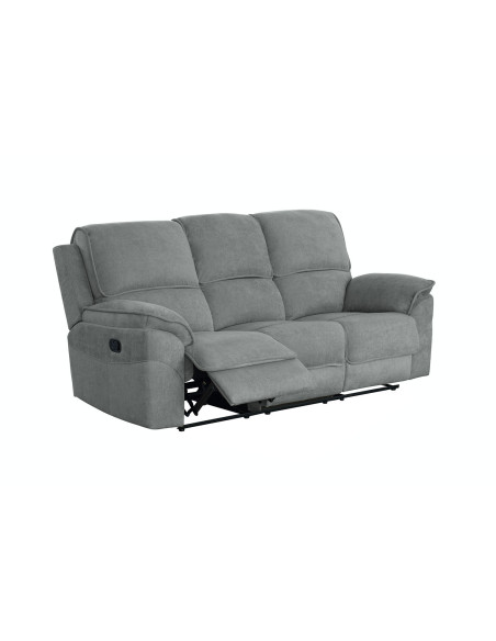 Sofá reclinable 3 cuerpos Oporto gris oscuro