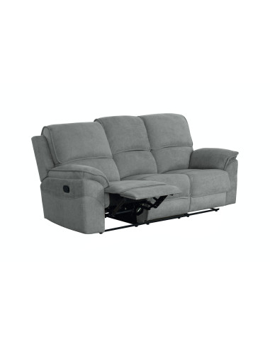 Sofá reclinable 3 cuerpos Oporto gris oscuro