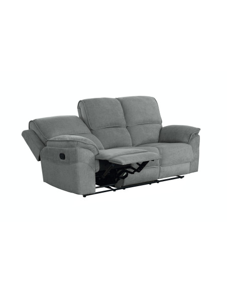 Sofá reclinable 3 cuerpos Oporto gris oscuro