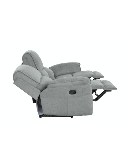 Sofá reclinable 3 cuerpos Oporto gris oscuro