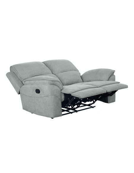 Sofá reclinable 2 cuerpos Oporto gris oscuro