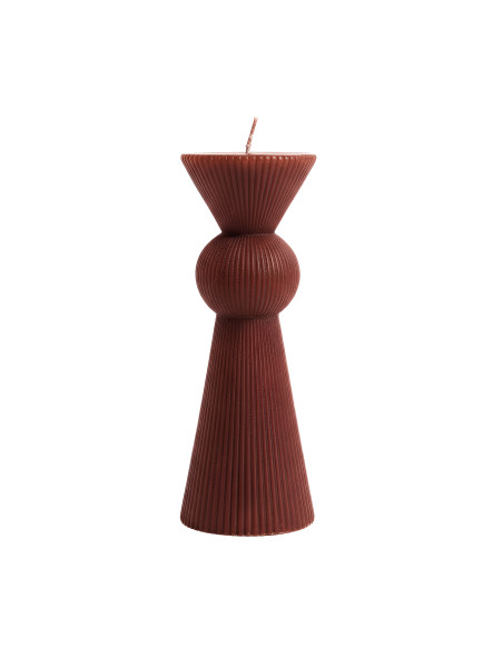 Vela Acanalada Café 13,5cm - Decoración Elegante para el Hogar