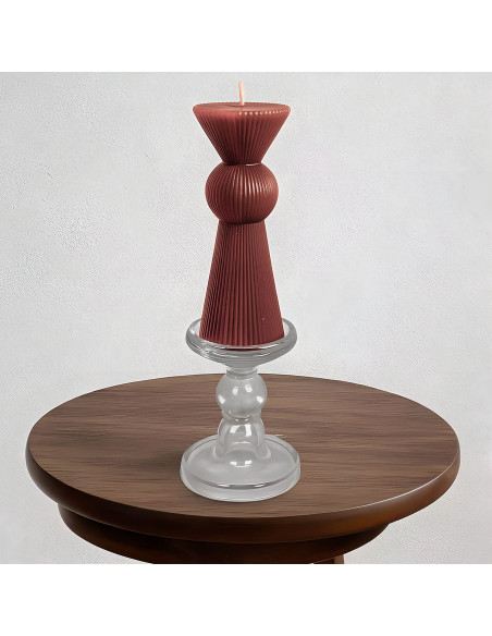 Vela Acanalada Café 13,5cm - Decoración Elegante para el Hogar