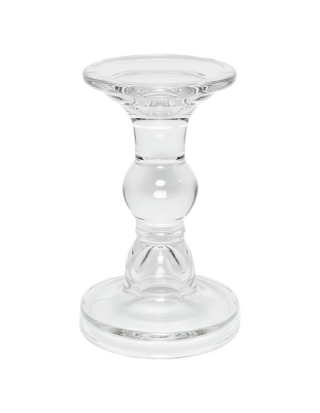 Portavelas de Vidrio Transparente 14cm - Decoración Moderna